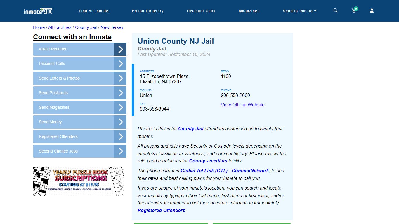 Union County NJ Jail - Inmate Locator